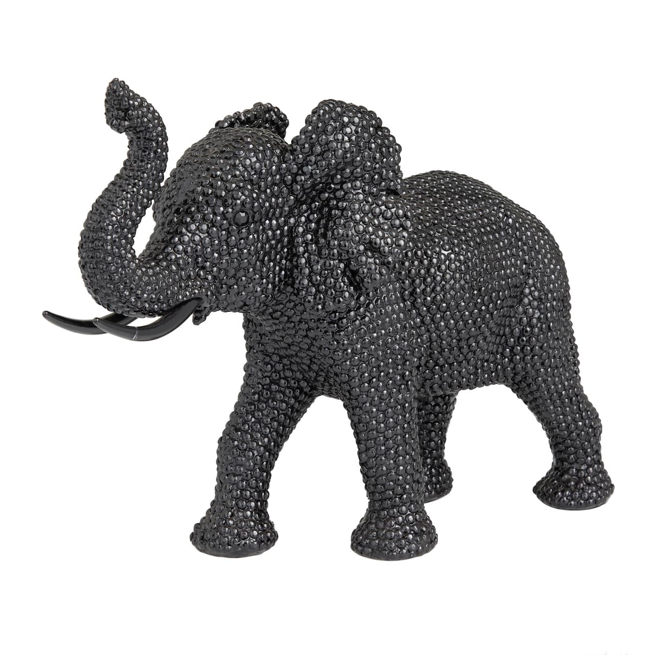 14" Black Contemporary Elephant Sculpture
